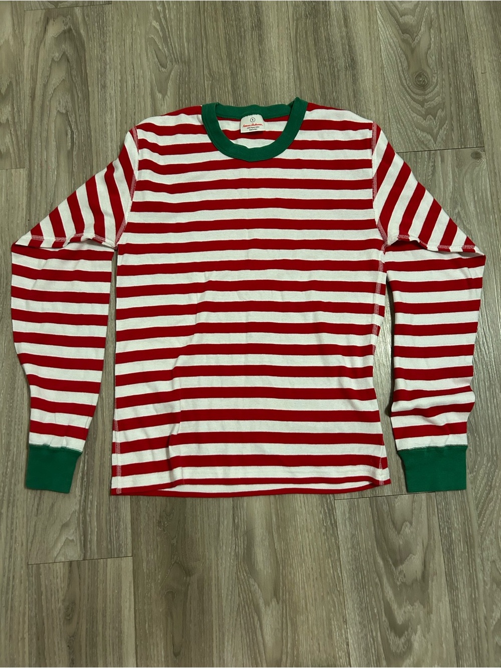Hanna Andersson Red and White Striped Tee with Green Pj Top